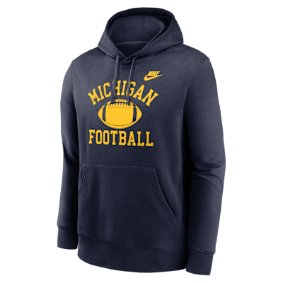 Michigan Legacy Club Football Icon Men's Nike College Pullover Hoodie - Navy